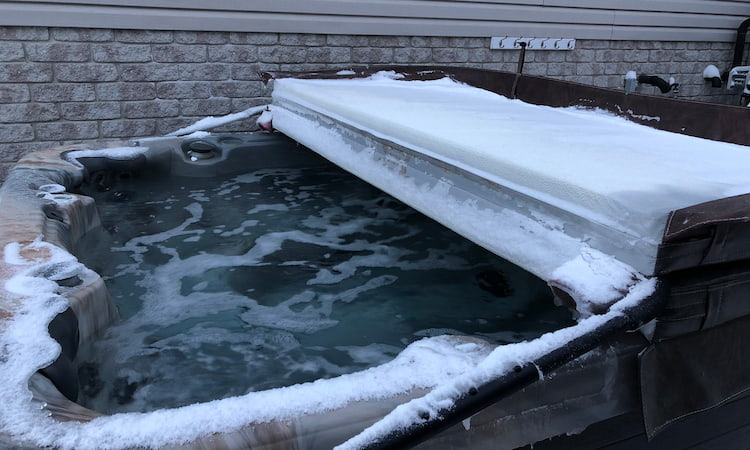 draining hot tub for winter