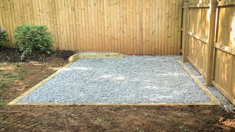 how to prepare gravel base for hot tub